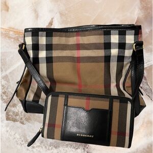 Burberry Brindle House check canterbury Tote with matching wallet
